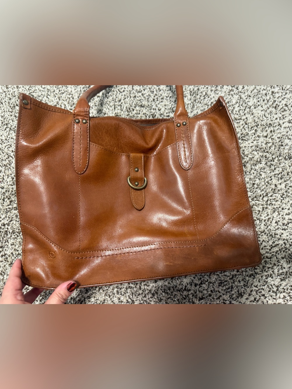 Born brown leather tote
